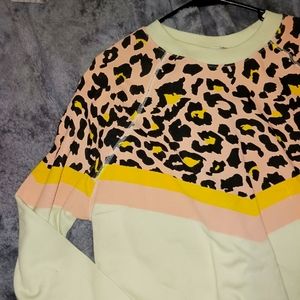 WILDFOX Leopard Color Block Sweatshirt